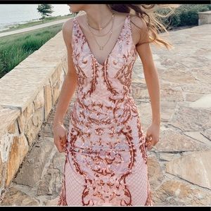 Rose gold prom dress size 1/2